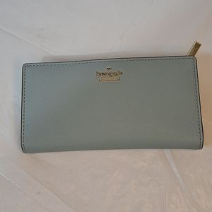 Kate Spade New York Staci Large Slim Bifold Wallet Light Blue 3.5" x 6.7"